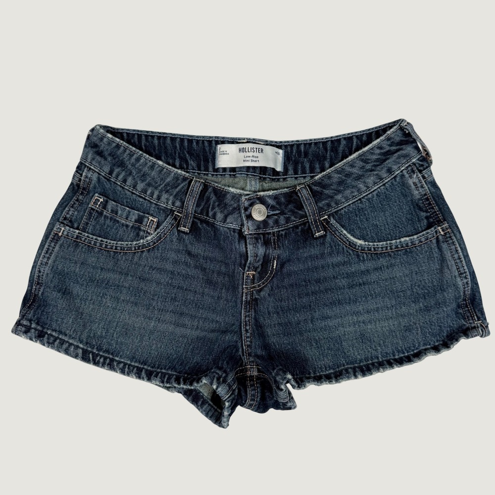 Hollister Low-Rise Mini Shorts Dark Wash Denim Size 2 W26